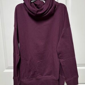 ZYIA Plum Cowl Neck Pocket Hoodie